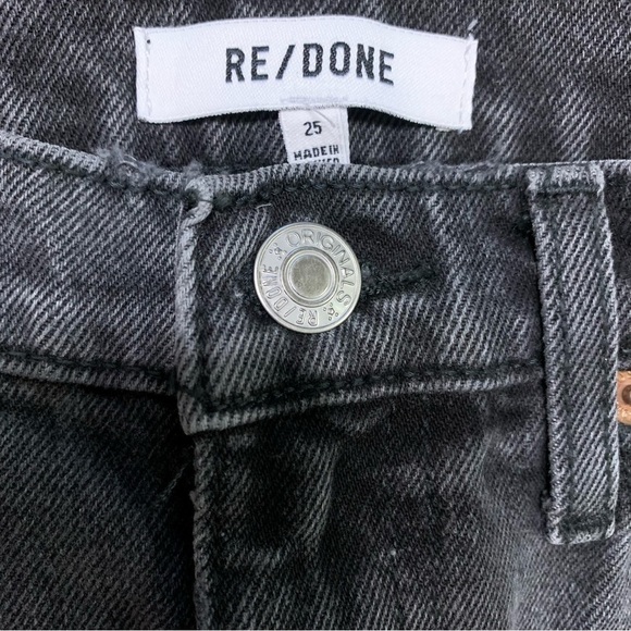 RE/DONE NWT Worn Black With Rip 70’s Straight Size 25 - Picture 11 of 16